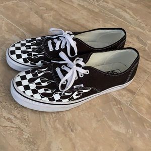 Checker Flame Authentic Vans